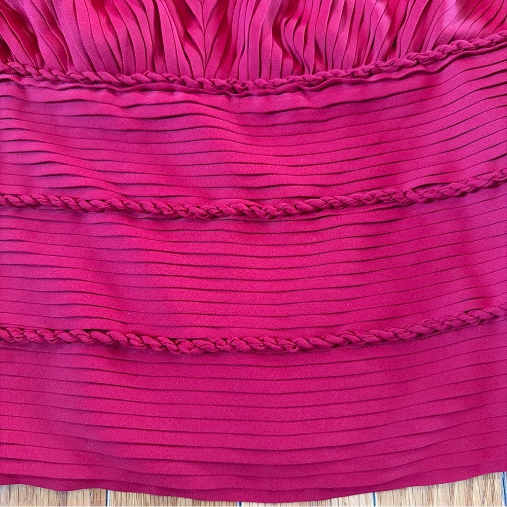 New NWT White House Black Market WHBM Long Sleeve Pintucked Blouse Dark Red Sz 6 - Picture 3 of 8